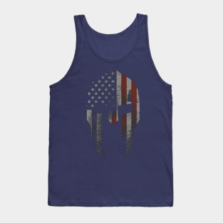 USA Flag Antique Helmet Tank Top